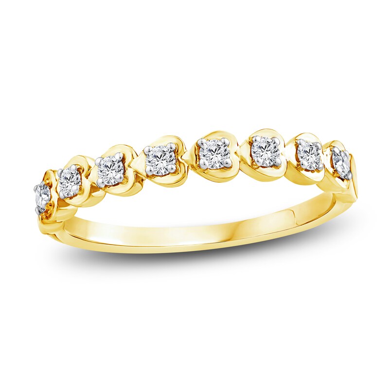 Main Image 1 of Charm'd by Lulu Frost Diamond Nestled Hearts Ring 1/5 ct tw 10K Yellow Gold