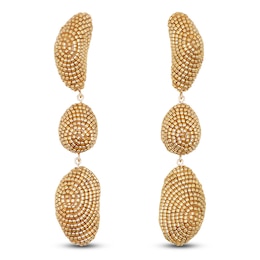 Susana Vega Lapis Earrings with Gold Glass Beads