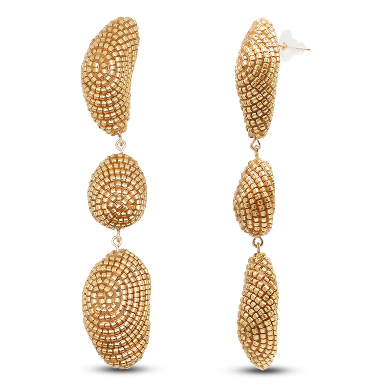 Main Image 2 of Susana Vega Lapis Earrings with Gold Glass Beads
