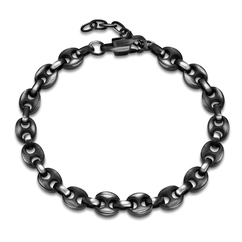 Main Image 4 of Men's Mariner Chain Bracelet 7.5mm Antique Finish Stainless Steel 8.25"