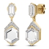 Thumbnail Image 2 of J'Lure Hexagon Portrait-Cut & Hexagon Baguette-Cut Lab-Grown Diamond Dangle Earrings 2-7/8 ct tw 14K Yellow Gold