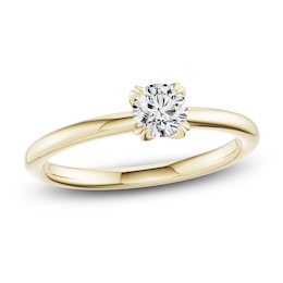Certified Round-Cut Diamond Solitaire Engagement Ring 1/2 ct tw 18K Yellow Gold (SI2/G)