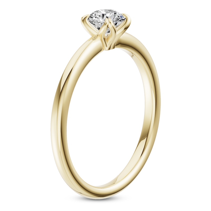 Main Image 2 of Certified Round-Cut Diamond Solitaire Engagement Ring 1/2 ct tw 18K Yellow Gold (SI2/G)