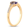 Thumbnail Image 2 of Oval-Cut Natural Tanzanite & Diamond Ring 1/15 ct tw 10K Yellow Gold