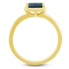 Thumbnail Image 2 of Rectangle-Cut Natural London Blue Topaz Solitaire Ring 10K Yellow Gold