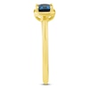 Thumbnail Image 3 of Rectangle-Cut Natural London Blue Topaz Solitaire Ring 10K Yellow Gold