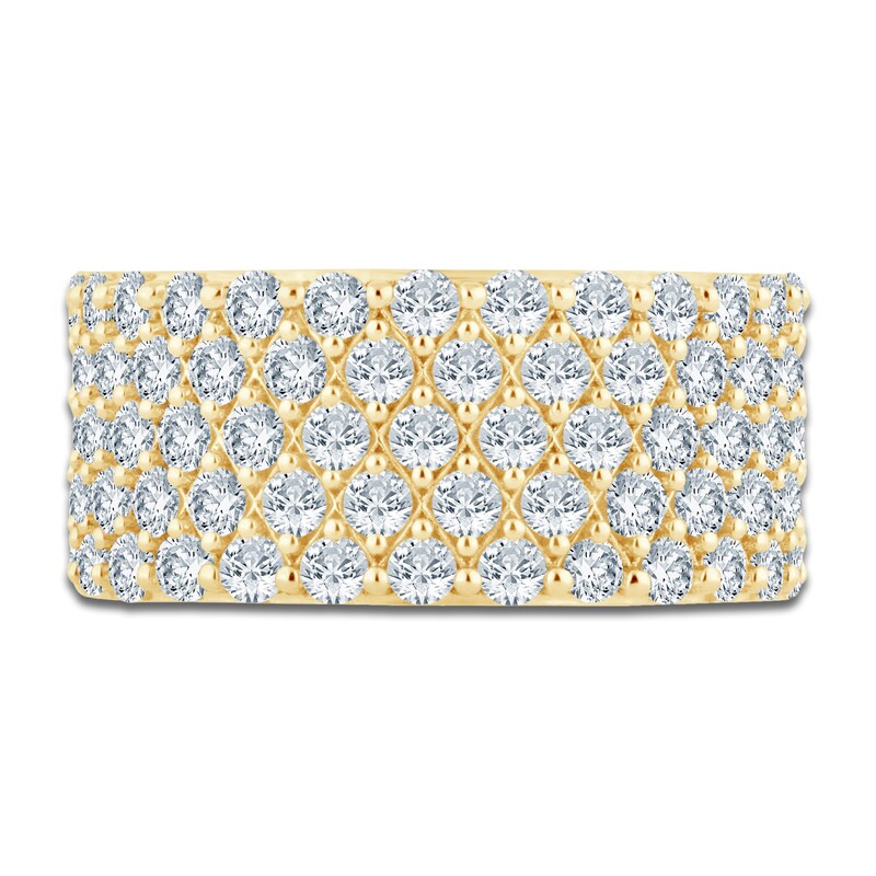 Main Image 3 of Lab-Grown Diamond Multi-Row Anniversary Ring 2 ct tw 14K Yellow Gold