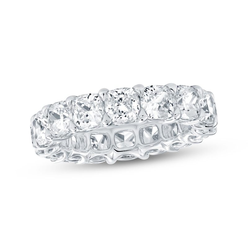 Main Image 1 of Cushion-Cut Lab-Grown Diamond Eternity Band 6-3/4 - 8-5/8 ct tw 14K White Gold