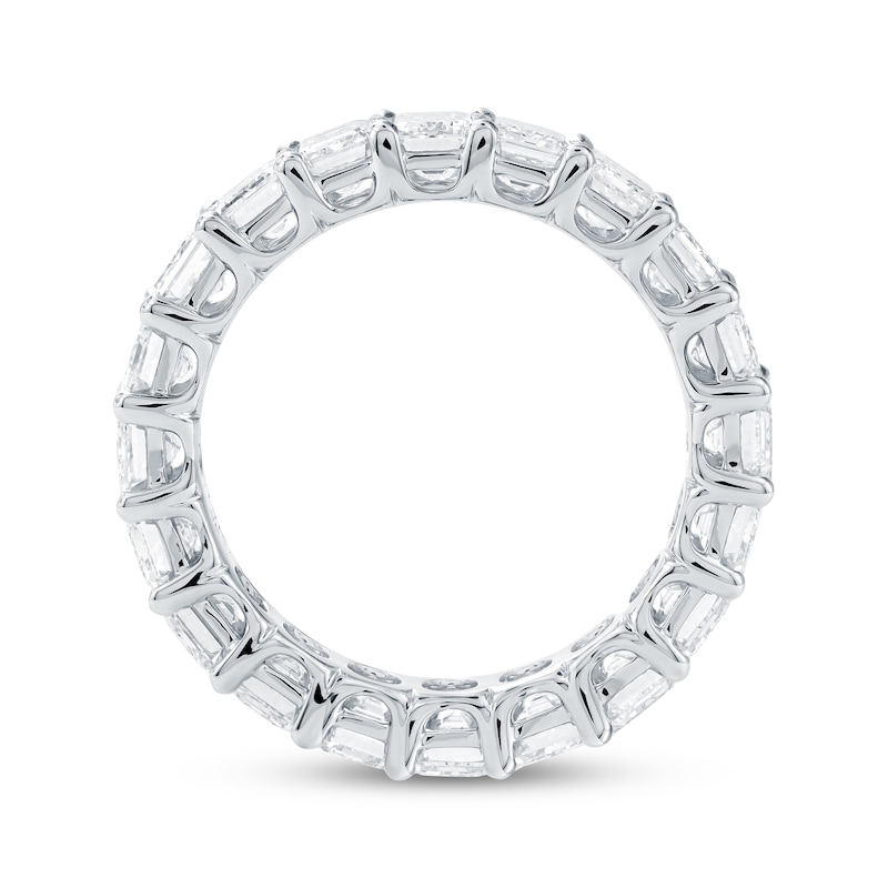 Main Image 3 of Emerald-Cut Lab-Grown Diamond Eternity Band 5-3/4 - 6-7/8 ct tw 14K White Gold