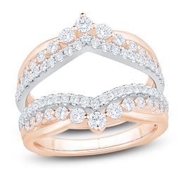 Certified Diamond Chevron Enhancer Ring 1 ct tw 14K Rose Gold