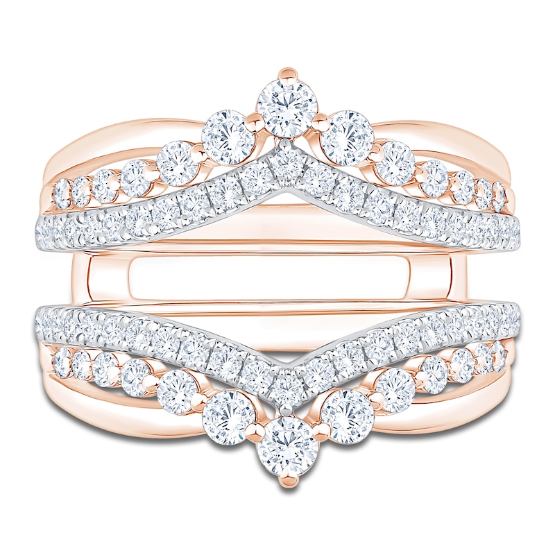 Main Image 3 of Certified Diamond Chevron Enhancer Ring 1 ct tw 14K Rose Gold