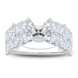 Marquise & Round-Cut Lab-Grown Diamond Engagement Ring Setting 1-3/4 ct tw 14K White Gold
