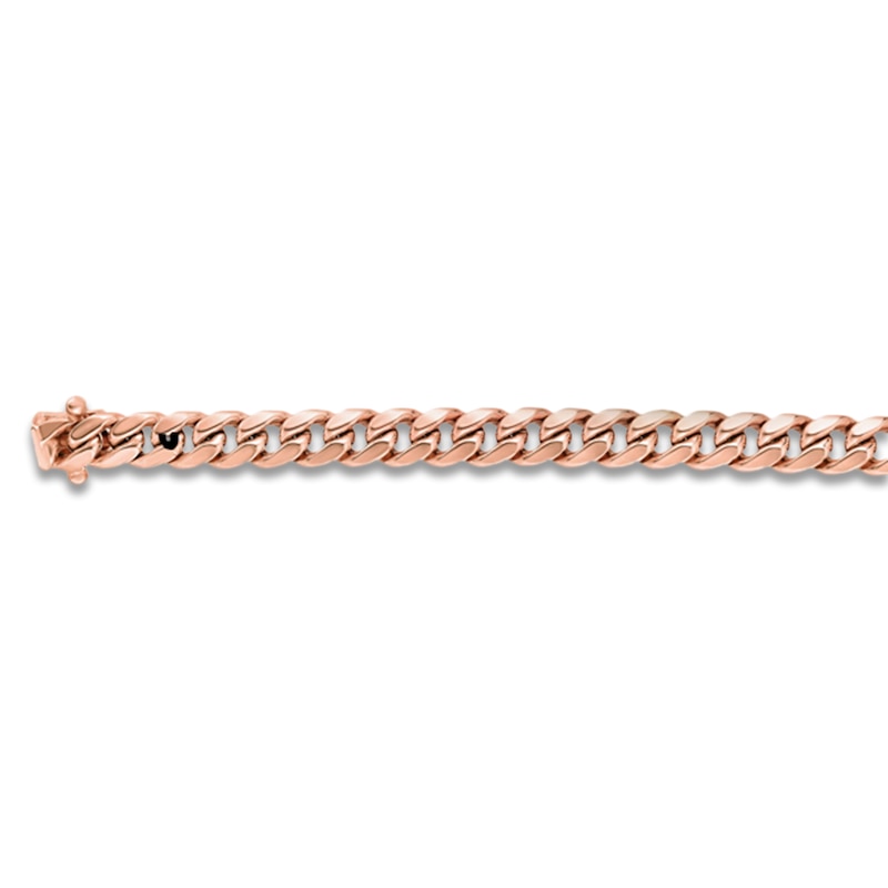 Miami Cuban Curb Chain Bracelet 6.1mm Solid 14K Rose Gold 8.5"