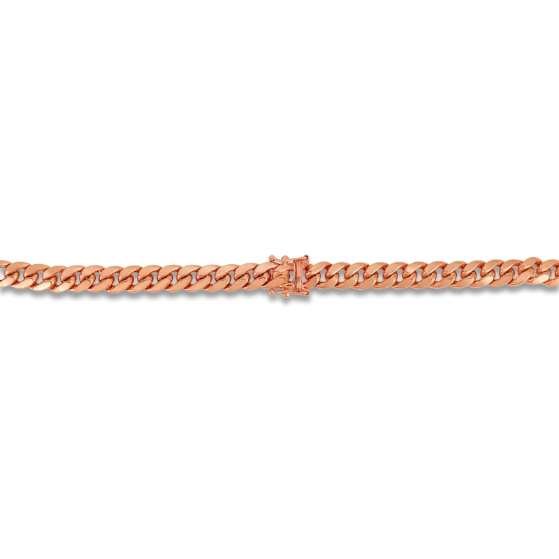 Main Image 2 of Miami Cuban Curb Chain Bracelet 6.1mm Solid 14K Rose Gold 8.5"
