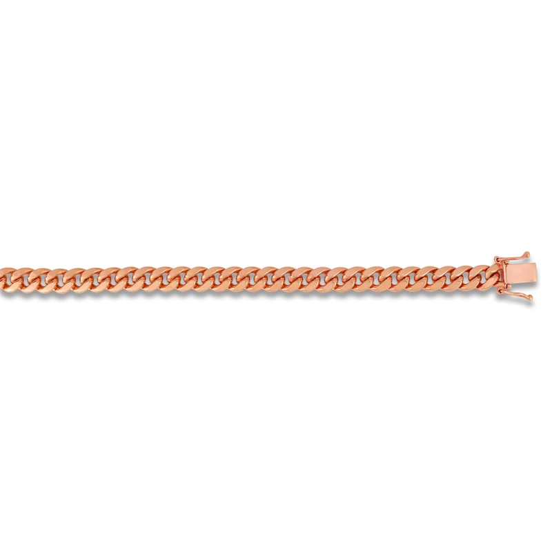 Main Image 3 of Miami Cuban Curb Chain Bracelet 6.1mm Solid 14K Rose Gold 8.5"