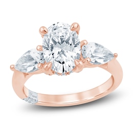 Pnina Tornai Oval-Cut & Pear-Shaped Lab-Grown Diamond Three-Stone Engagement Ring 3-1/4 ct tw 14K Rose Gold