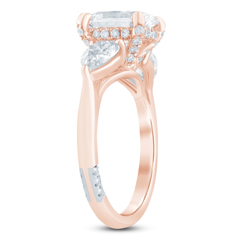 Main Image 2 of Pnina Tornai Oval-Cut & Pear-Shaped Lab-Grown Diamond Three-Stone Engagement Ring 3-1/4 ct tw 14K Rose Gold