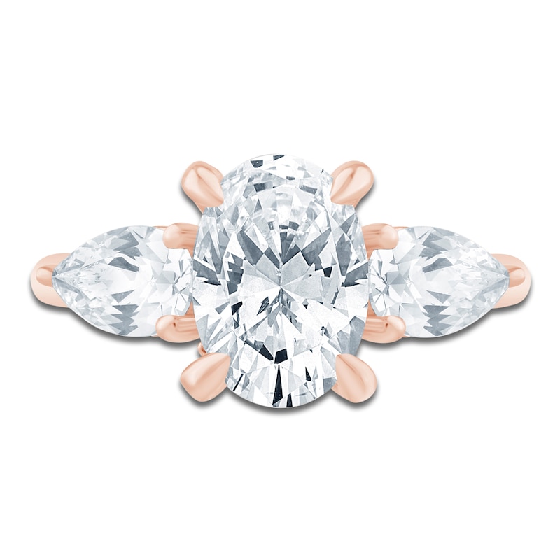Main Image 3 of Pnina Tornai Oval-Cut & Pear-Shaped Lab-Grown Diamond Three-Stone Engagement Ring 3-1/4 ct tw 14K Rose Gold