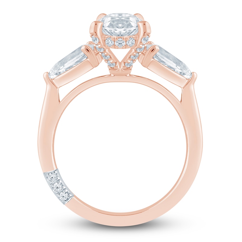 Main Image 4 of Pnina Tornai Oval-Cut & Pear-Shaped Lab-Grown Diamond Three-Stone Engagement Ring 3-1/4 ct tw 14K Rose Gold