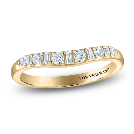 Vera Wang VOW Round & Baguette-Cut Diamond Wedding Band 1/3 ct tw 14K Yellow Gold