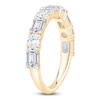 Thumbnail Image 2 of Round & Emerald-Cut Lab-Grown Diamond Alternating Anniversary Ring 2-1/8 ct tw 14K Yellow Gold