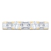 Thumbnail Image 3 of Round & Emerald-Cut Lab-Grown Diamond Alternating Anniversary Ring 2-1/8 ct tw 14K Yellow Gold