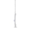 Thumbnail Image 4 of Bezel-Set Natural Blue Sapphire & Diamond Crescent Moon Necklace 1/4 ct tw 10K White Gold 18"