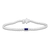 Thumbnail Image 1 of Baguette-Cut Natural Blue Sapphire & Diamond Bracelet 3/4 ct tw 10K White Gold 7"