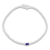 Thumbnail Image 2 of Baguette-Cut Natural Blue Sapphire & Diamond Bracelet 3/4 ct tw 10K White Gold 7"