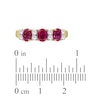 Thumbnail Image 4 of Oval-Cut Natural Ruby & Diamond Three-Stone Ring 1/4 ct tw 10K Yellow Gold
