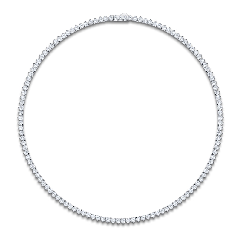 Main Image 1 of Lab-Grown Diamond Tennis Necklace 15 ct tw 14K White Gold 17"