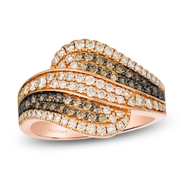 Le Vian Chocolate Ombré Diamond Swirl Ring 7/8 ct tw 14K Strawberry Gold