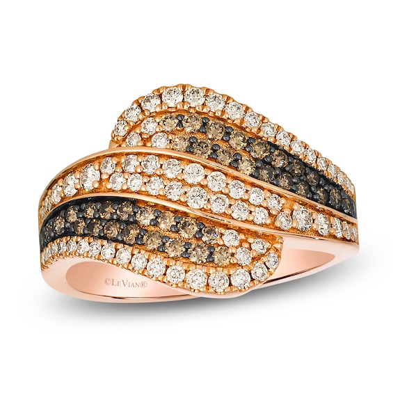 Le Vian Chocolate Ombré Diamond Swirl Ring 7/8 ct tw 14K Strawberry Gold