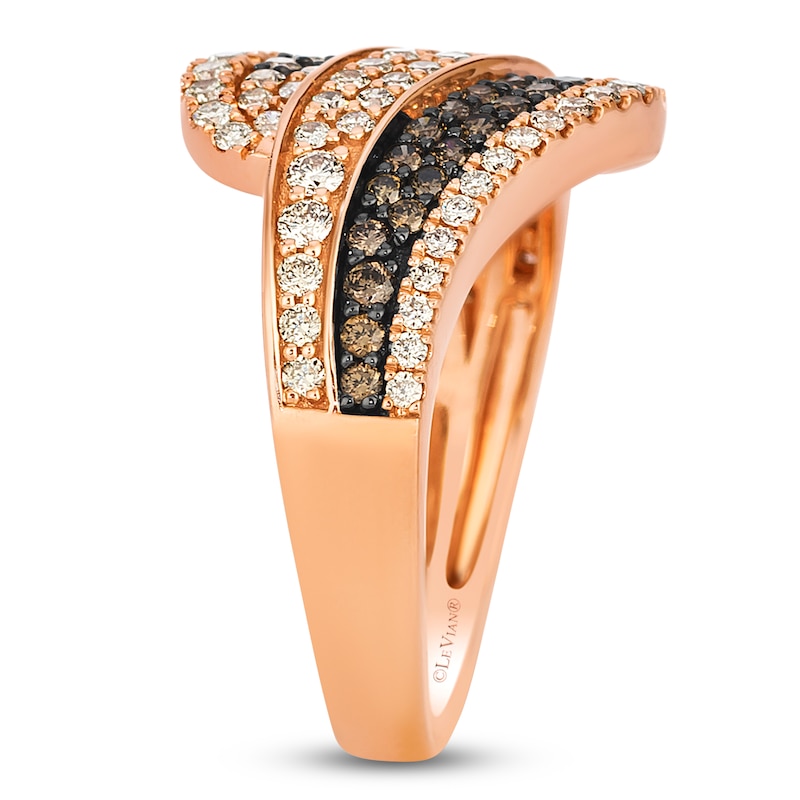 Main Image 2 of Le Vian Chocolate Ombré Diamond Swirl Ring 7/8 ct tw 14K Strawberry Gold