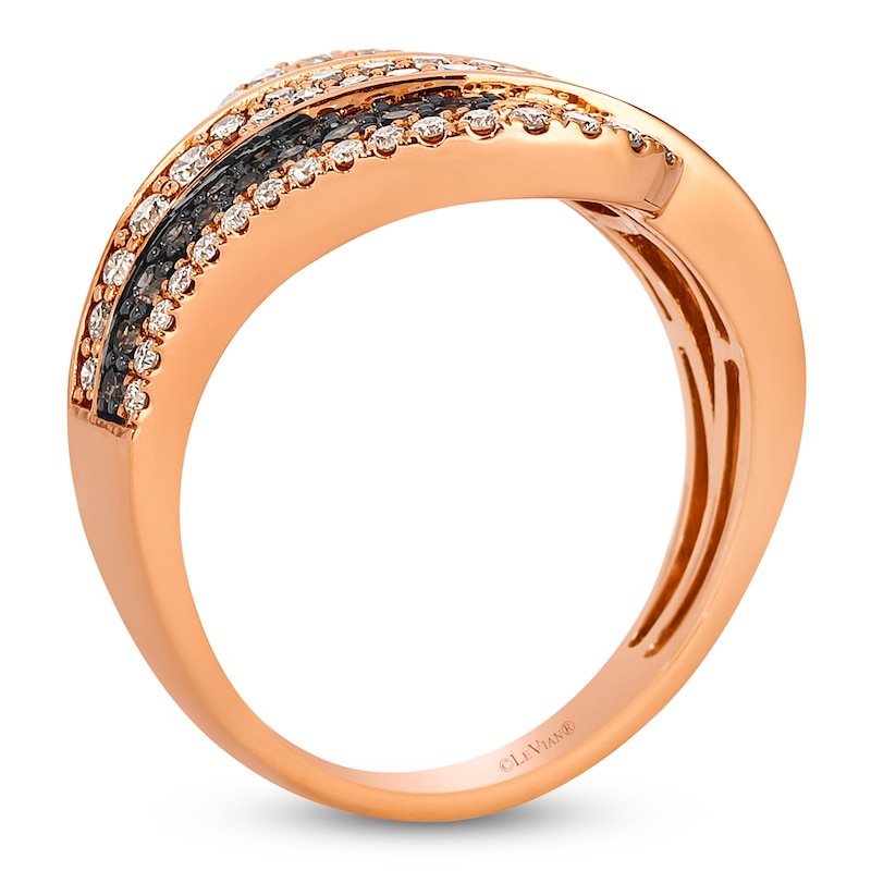 Main Image 3 of Le Vian Chocolate Ombré Diamond Swirl Ring 7/8 ct tw 14K Strawberry Gold