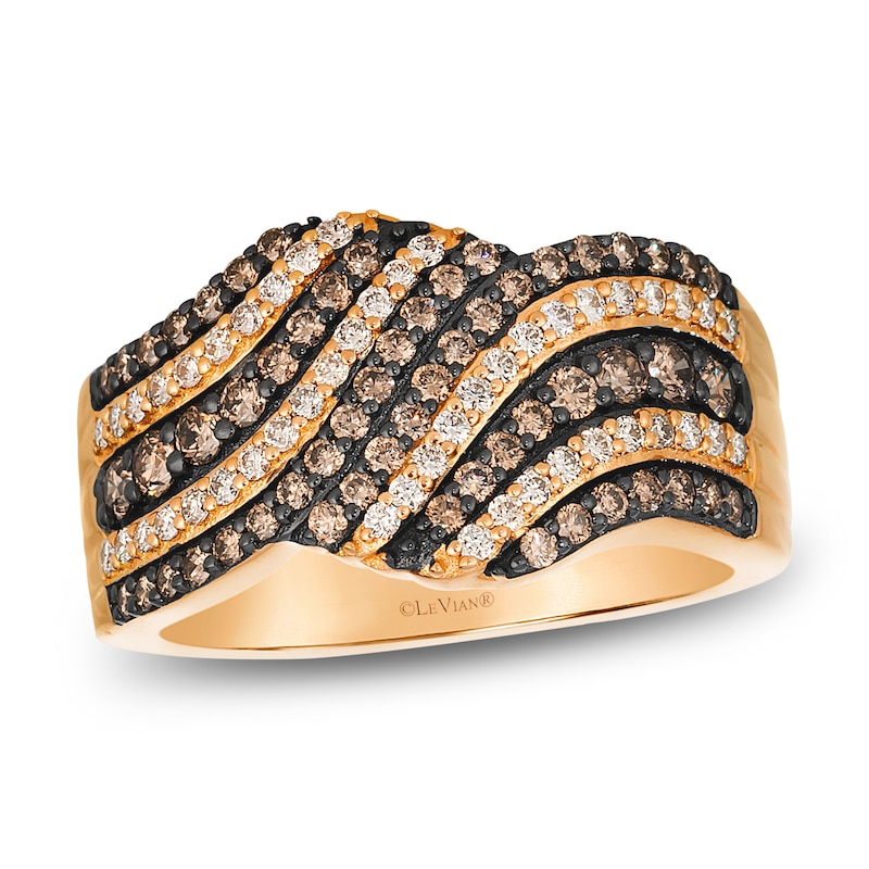 Main Image 1 of Le Vian Chocolate Diamond Bypass Ring 7/8 ct tw 14K Strawberry Gold
