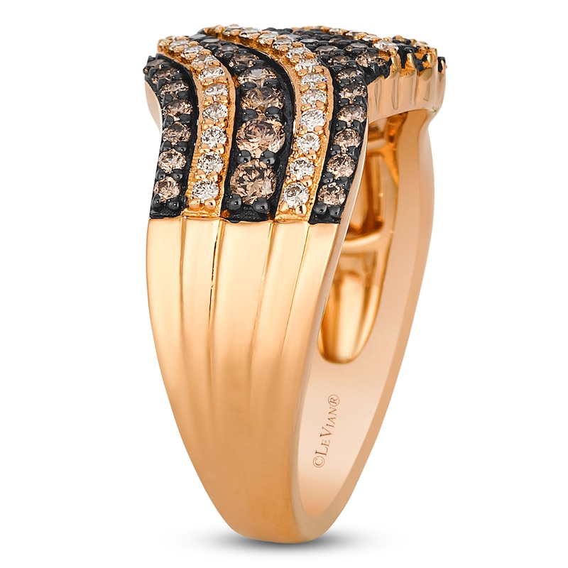 Main Image 3 of Le Vian Chocolate Diamond Bypass Ring 7/8 ct tw 14K Strawberry Gold
