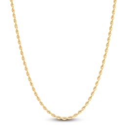 Glitter Rope Chain Necklace 2mm Semi-Solid 10K Yellow Gold 18"