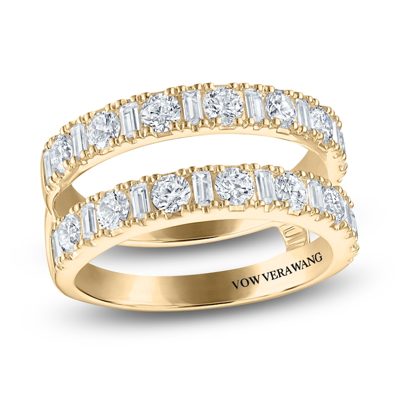 Main Image 1 of Vera Wang VOW Baguette & Round-Cut Lab-Grown Diamond Enhancer Ring 1-1/2 ct tw 14K Yellow Gold