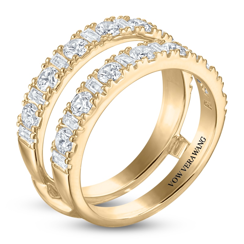 Main Image 2 of Vera Wang VOW Baguette & Round-Cut Lab-Grown Diamond Enhancer Ring 1-1/2 ct tw 14K Yellow Gold