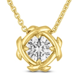 Unspoken Diamond Solitaire Necklace 1 ct tw 14K Yellow Gold 18" (I1/I)