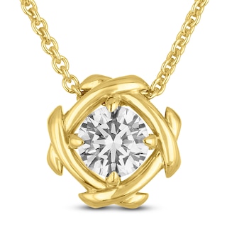 Unspoken Diamond Solitaire Necklace 1 ct tw 14K Yellow Gold 18" (I1/I)