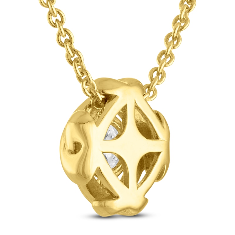 Main Image 3 of Unspoken Diamond Solitaire Necklace 1 ct tw 14K Yellow Gold 18" (I1/I)