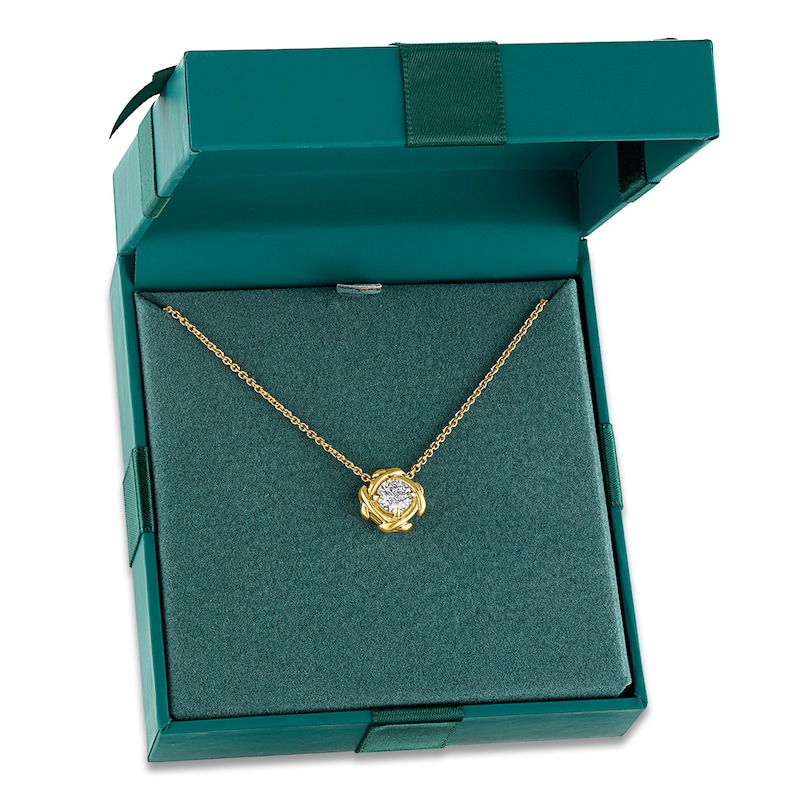 Main Image 4 of Unspoken Diamond Solitaire Necklace 1 ct tw 14K Yellow Gold 18" (I1/I)