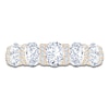 Thumbnail Image 3 of Certified Oval & Round-Cut Diamond Scalloped-Edge Anniversary Ring 2 ct tw 14K Yellow Gold
