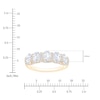Thumbnail Image 4 of Certified Oval & Round-Cut Diamond Scalloped-Edge Anniversary Ring 2 ct tw 14K Yellow Gold