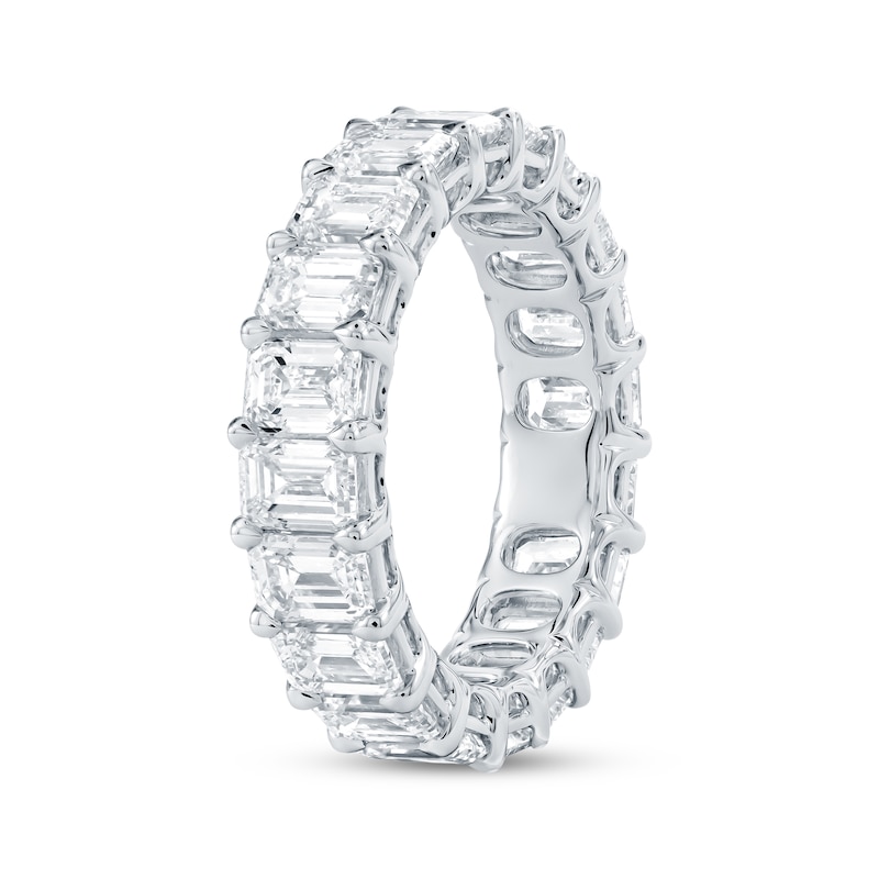Main Image 2 of Emerald-Cut Lab-Grown Diamond Eternity Band 5-3/4 to 6-7/8 ct tw 14K White Gold