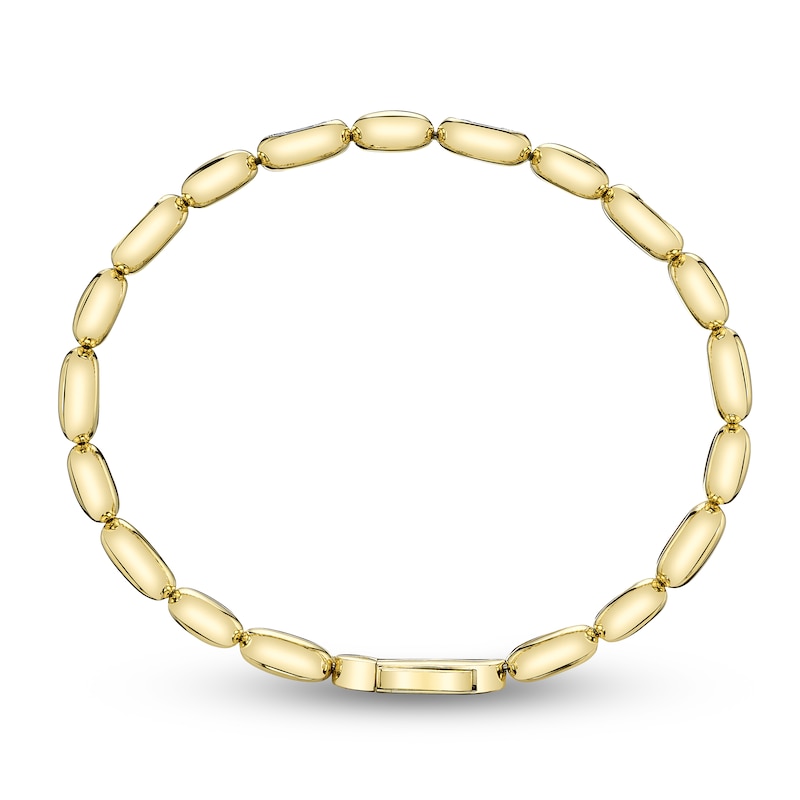 Main Image 3 of Shy ICON Lumeria Baguette & Round-Cut Diamond Pillow Link Bangle Bracelet 3/8 ct tw 14K Yellow Gold B22001084V4ZS