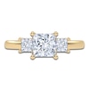 Thumbnail Image 3 of Certified Princess-Cut Lab-Grown Diamond Three-Stone Engagement Ring 1-1/2 ct tw 14K Yellow Gold