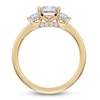 Thumbnail Image 4 of Certified Princess-Cut Lab-Grown Diamond Three-Stone Engagement Ring 1-1/2 ct tw 14K Yellow Gold